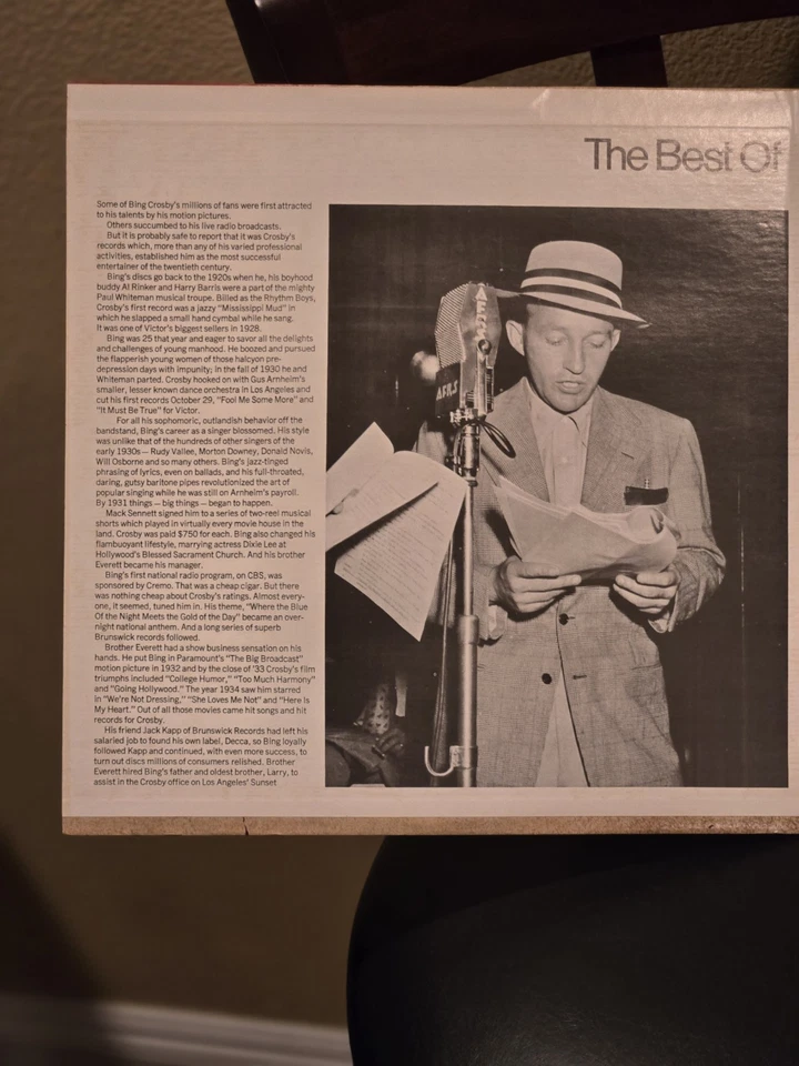 Bing Crosby Best of Bing Vinyl Double Album Flawless Both Record/Cover (see des) - Image 4 of 4
