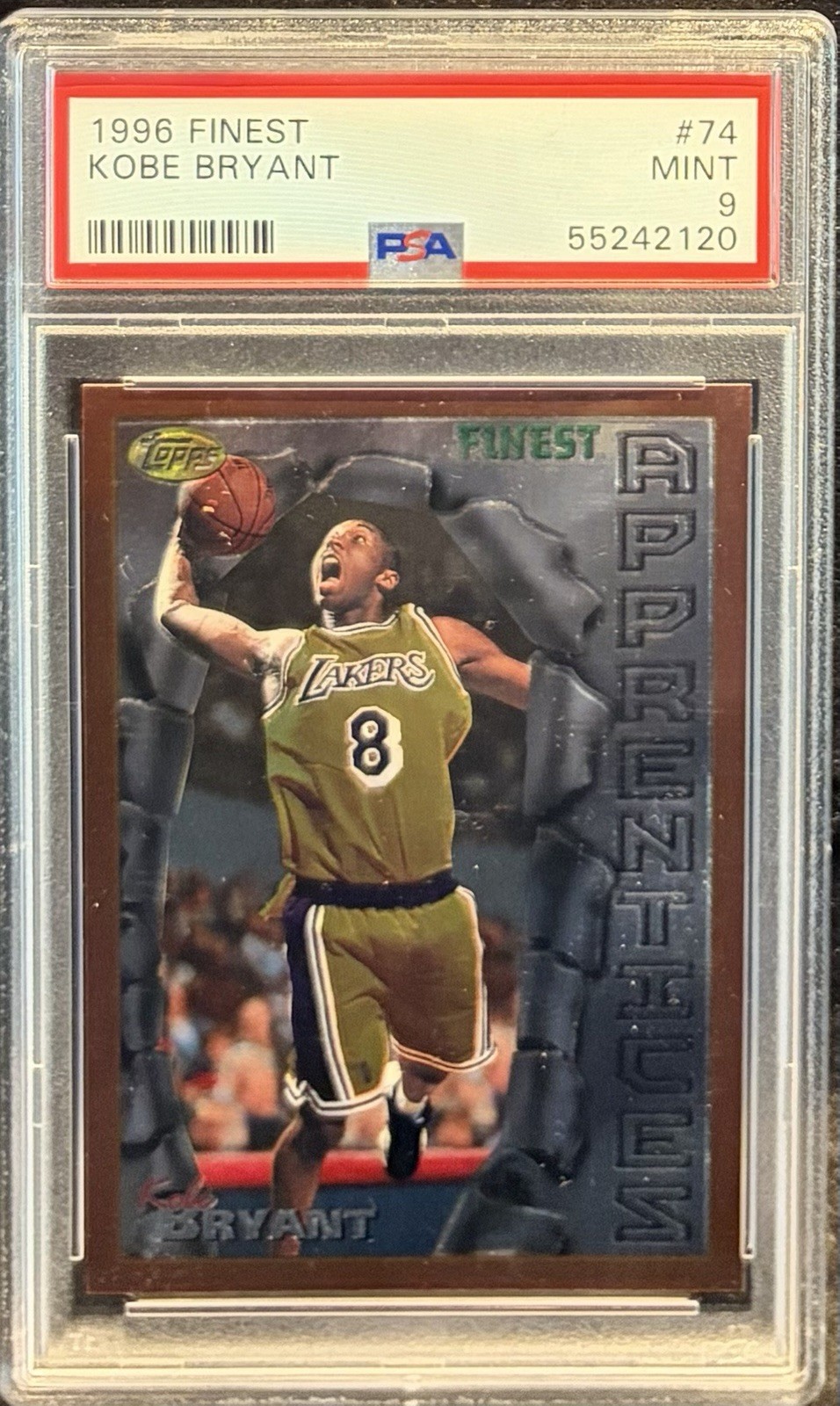 1996-97 Topps Finest - Common Bronze Kobe Bryant #74 (RC) PSA 9