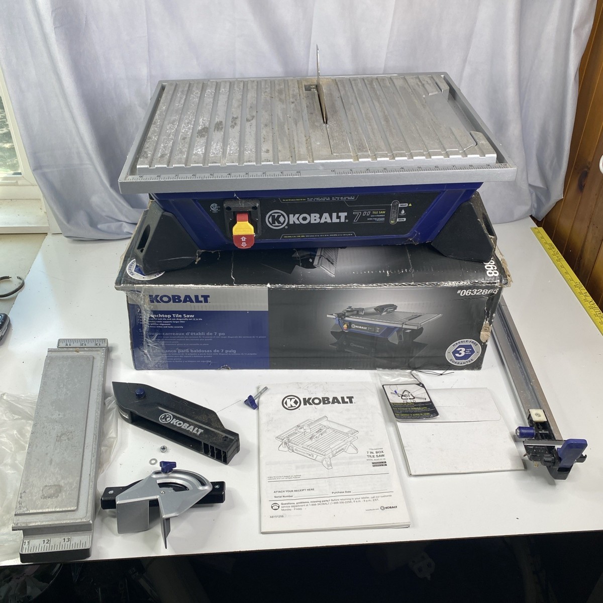 Kobalt 7-in-Blade Wet Benchtop Sliding Table Tile Saw #0632868