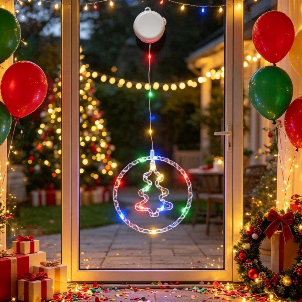 Window Suction Machine Battery Powered Christmas Fairy Lights Suction Cup Window Balcony Party ...