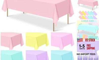 12Pcs Plastic Pastel Color Tablecloths,Assorted Color 12pcs Pastel Rectangle