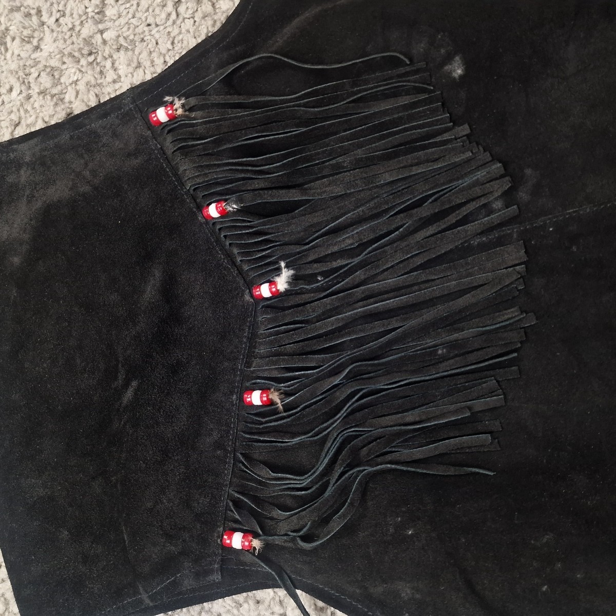 Western Waistcoat and Skirt Set Suede Black Mordex Womens Medium Waist 28 View 6