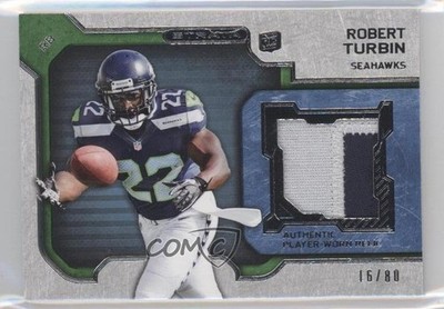 2012 Topps Strata Rookie Relics Blue 16/80 Robert Turbin #RR-RTU Patch RC 0f4