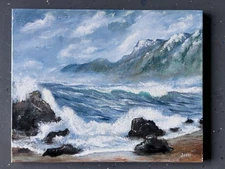 Acrylic painting on stretched canvas, original, landscape, home decor 16"x 20"