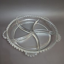 Candlewick Relish Dish 5 części podzielone vintage serwowanie przezroczyste szklane koraliki okrągłe