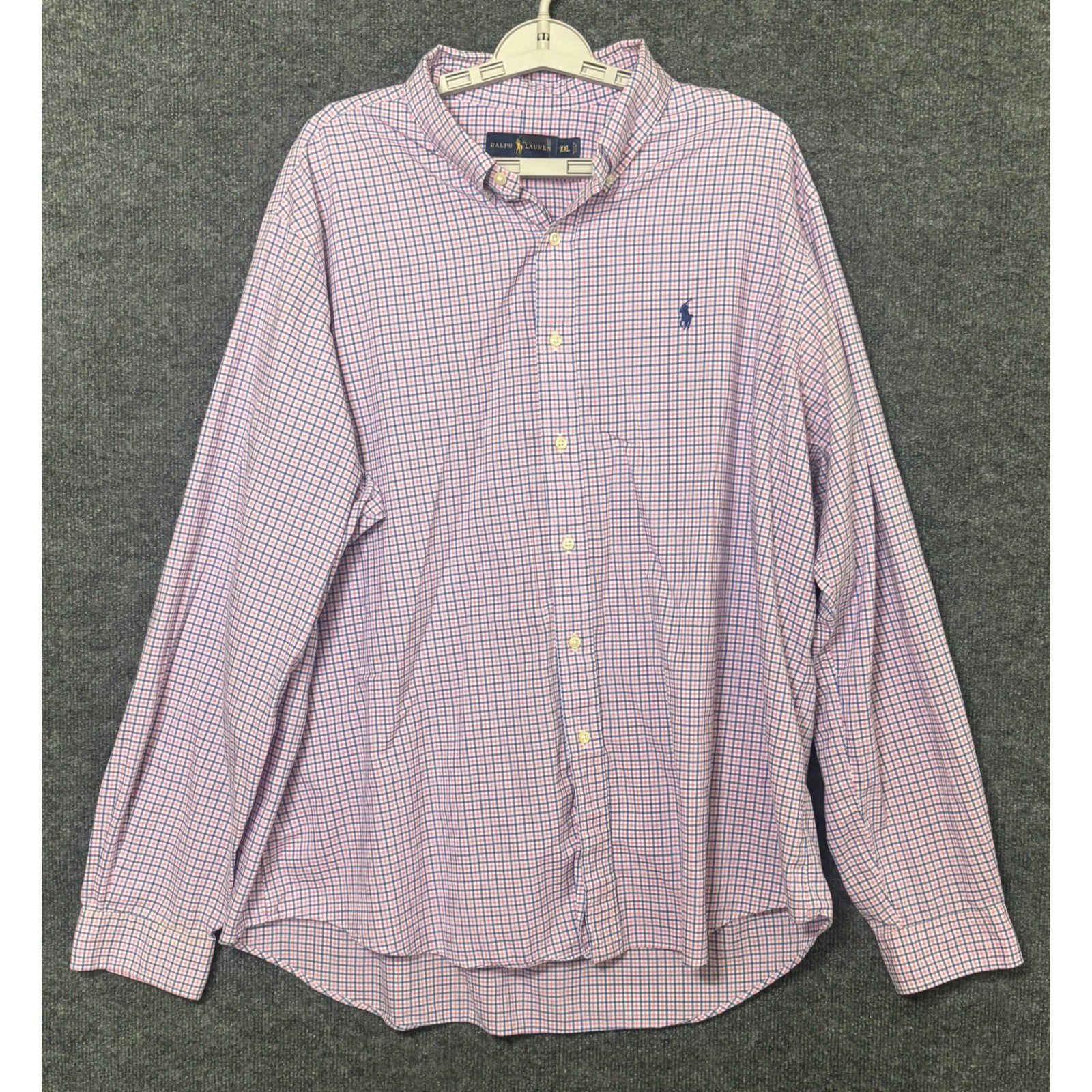 Polo Ralph Lauren Men XXL Long Sleeve Button Down Shirt Plaid Logo Embroidered
