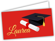 Bigliettini Bomboniera Laurea Rossi, Biglietti Sacchetti Confetti - Laurea 60 Pe