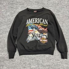 VTG Harley Davidson 3D Emblem American Born And Bred crewneck Sweatshirt M