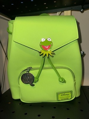 LOUNGEFLY THE MUPPETS KERMIT THE FROG DRAWSTRING BACKPACK NWT