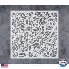 GSS Designs Flourish Leaf Stencils 16x16 Inch Reusable for Wood Canvas Paper
