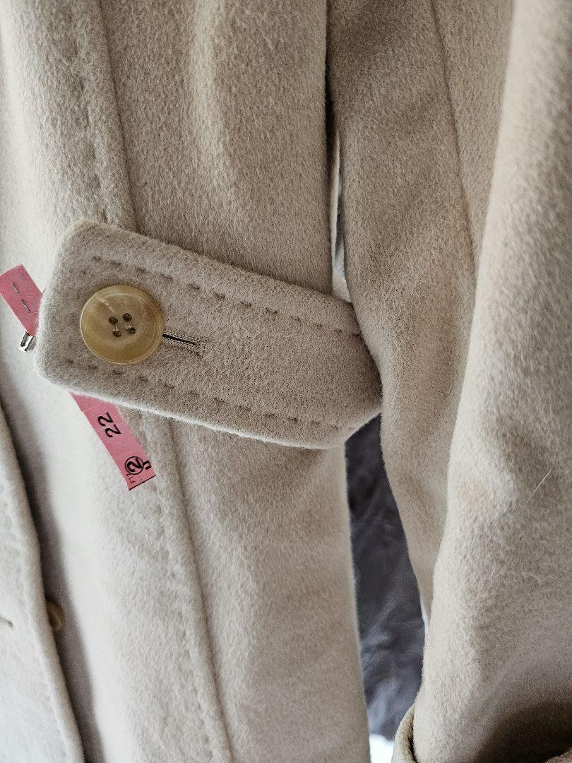 Burberry London Long Coat Light Beige Angora Size 40 For Women thumbnail 15