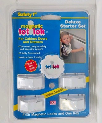 Safety 1st Magnetic Tot Lok Deluxe Starter Set Magnetic Locking System Sealed 