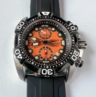 SEIKO 7T92-0JT0 Automatic Chronograph Watch Vintage Mens Velatura Orange Dial