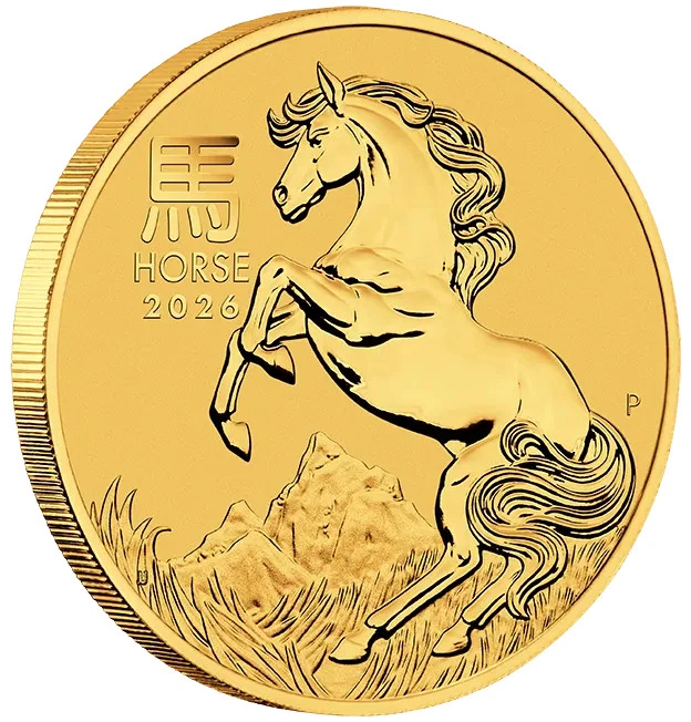 2026 Australia Lunar Series III Year of the Horse 1/4 oz Gold BU Coin - Image 3 of 4