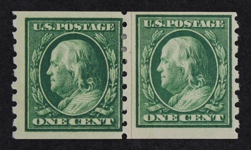 CKStamps: US Stamps Collection Scott#392 1c Mint LH OG Paste-Up 24 3/4mm