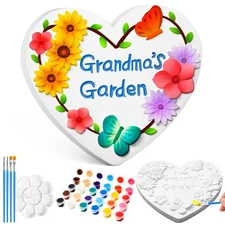 Juexica Grandma's Garden Stepping Stone DIY Paint Kit 10.4 Inch