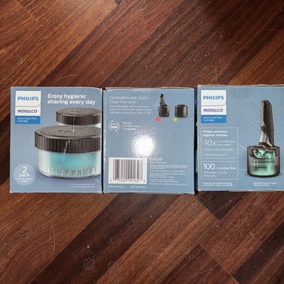 3 X Philips Quick Clean Pod Cartridge 5.41 Fl Oz Pack of 2 Shaver Cleaning Pods