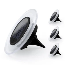 Solar Outdoor 4 Packs, 26 LEDs Bright Long-Staying Ground Lights, Weatherproo...