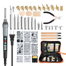 51PCS Wood Burning Kit, 90W 110V Wood Burning Tool with Engraving Soldering I...