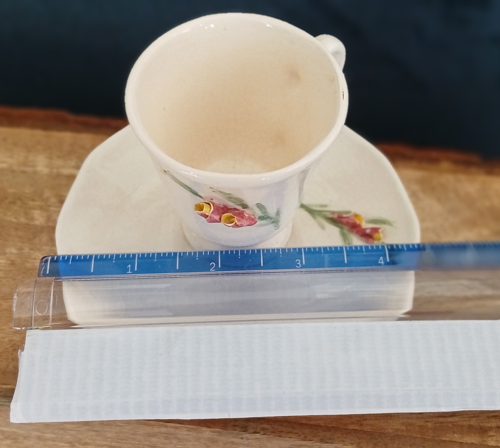 vtg handmade tea cup and saucer thumbnail 4
