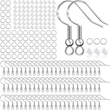925 Sterling Silver Earring Hooks 150 PCS/75 Pairs,Ear Wires Fish Hooks,500pcs