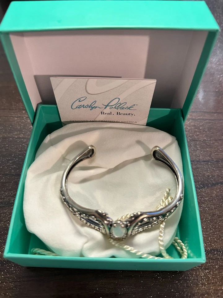 Hermosa pulsera brazalete Carolyn Pollack de colección 925 SS madreperla doblete 6" Foto 2 de 4