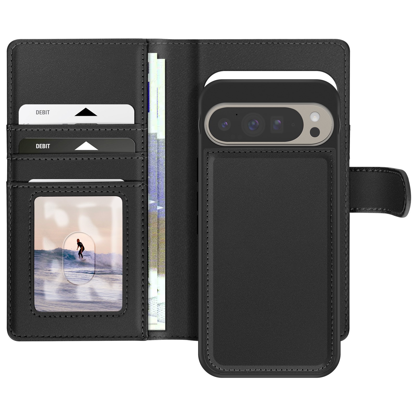 Coque détachable Google Pixel 9 Pro Mayaxess noir : protège des chutes sans encombrer