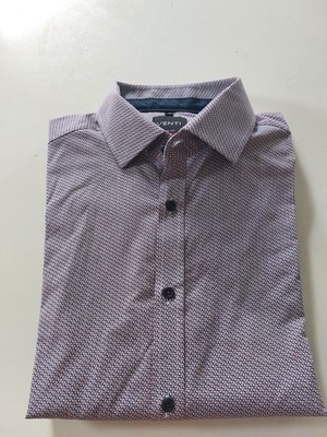 VENTI Hemd Print Body Fit Gr. 42, Blau/Weiß/Bordeaux, gewaschen, ungetragen!