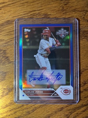 2023 Topps Pro Debut Carlos Jorge #PD-74 Blue  Refractor Auto 101/150
