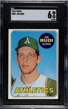 1969 Topps JOE RUDI ROOKIE Oakland Athletics #587 SGC 6 EX/NM Condition!