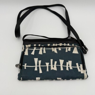 FOR FREEDOM by Sak Saum Teal Geometric Print Crossbody Bag