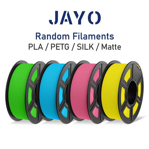 JAYO 4 Rolls 1.1KG/1KG Random Filament 3D 1.75mm PLA PLA+ PETG SILK No Tangle