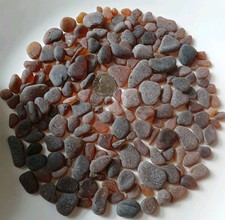 Genuine Surf Tumbled Amber Brown Sea Glass Lot Authentic Beach Glass Lot 5