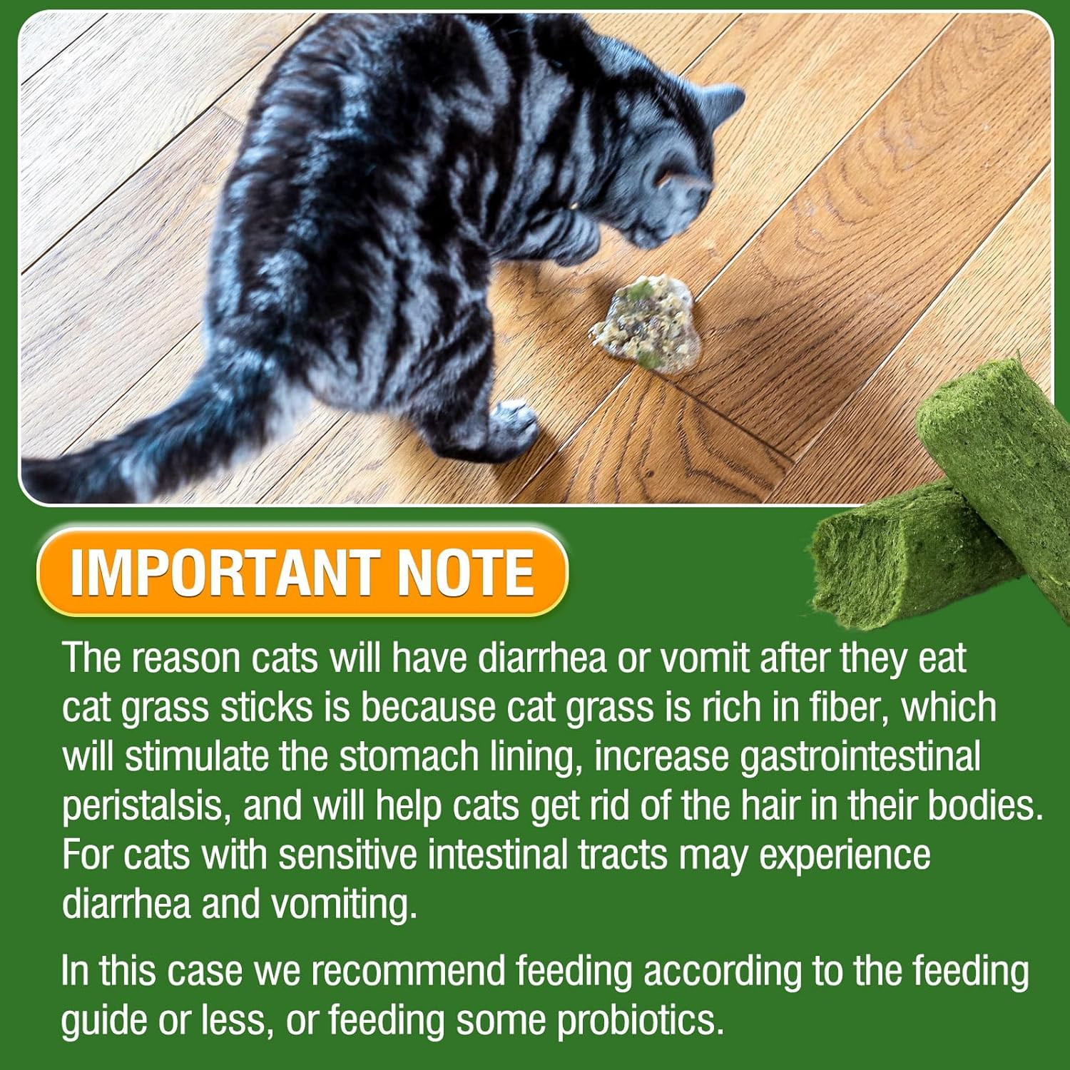 30G Cat Grass Sticks, Delicious Cat Grass Teething Stick Edible Cats Chew Toy Ca