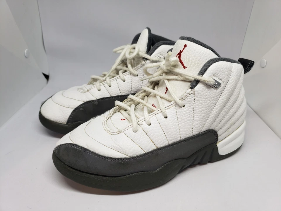 Nike Air Jordan 12 Retro Blanco Gris Oscuro PS 151186-160 Talla 3Y Foto 3 de 4