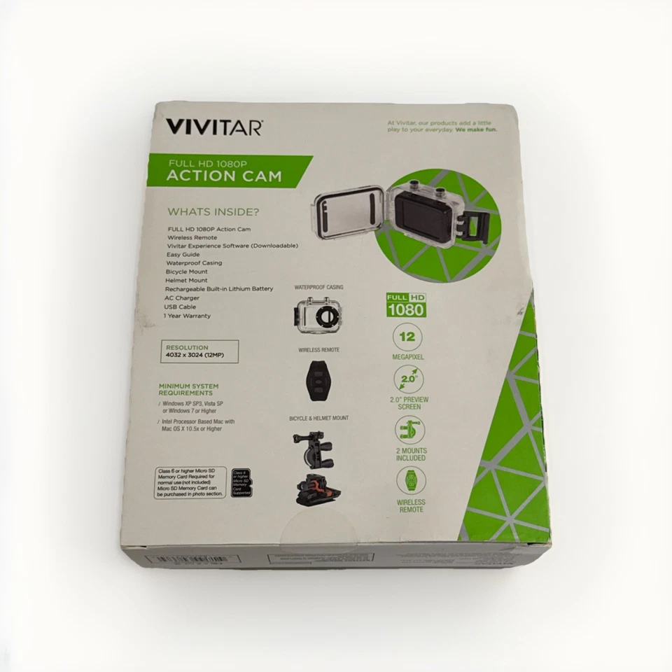 Vivitar DVR789HD-SIL Action Camera with Remote - Silver - Image 4 of 4
