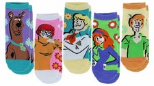 Scooby-Doo Characters Ladies Low-Cut Socks, 5-Pack, Shoe Size 4-10