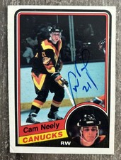 Autographed 1984-85 O-Pee-Chee Cam Neely Rookie Card HHOF BRUINS CANUCKS COA. rookie card picture
