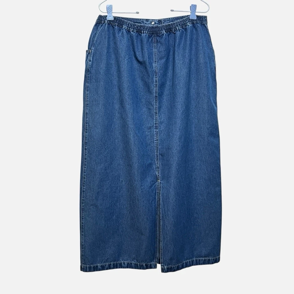 Falda Vaquera Susan Bristol Talla 14 Suave Recta Midi Larga Cottagecore De Colección Foto 2 de 4