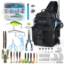 GearMaster Fishing Sling Tackle Bag  Tool Set, 3500 Tackle Box  Fishing Gea...