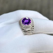 Designer Amethyst Ring 925 Sterling Silver Men  s Statement Men  s Stylish Ring