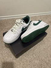 Nike Mens White/Green Leather Nike four horse...
