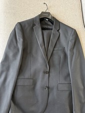 Men s Express Black Photographer Fitted Suit Coat and Pants Slim Fit 30x30/38R