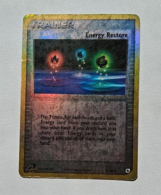 Pokemon - Energy Restore - Ruby & Sapphire 81/109 - Reverse Holo - creased