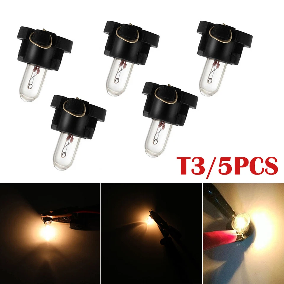5x T3 LED Car Dash Gauge Instrument Interior Light Bulbs DC 12V Car Accessories - Image 4 of 4