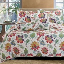 Blooming Floral 3-Piece Reversible Bedding Quilt Set, Bedspread