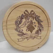 Star Wars The Mandalorian Grogu The Child 10" Wood Round Serving Board -Holiday-