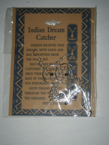 Vintage 2.5" Dream Catcher Earrings.  Black. New. - Picture 2 of 2