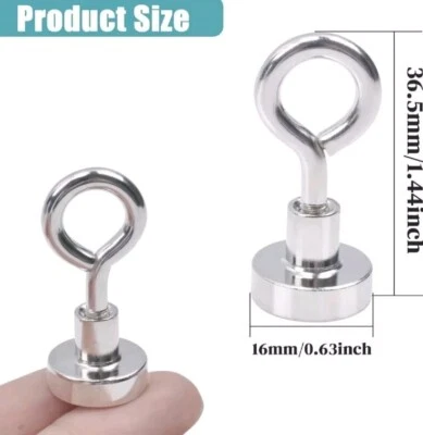 ELEMENTAL POWER Neodymium Magnet Very Powerful N52 Grade Rare Earth Magnetic Hook Loop Fast Post