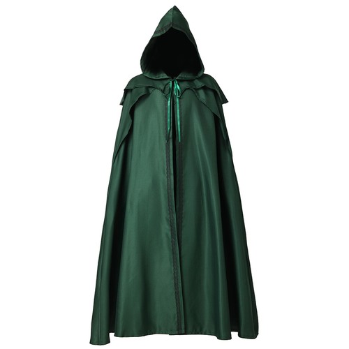 Gothic Men's Long Hooded Cloak Medieval Warrior Cloak Halloween Costume Cloak - Picture 11 of 16